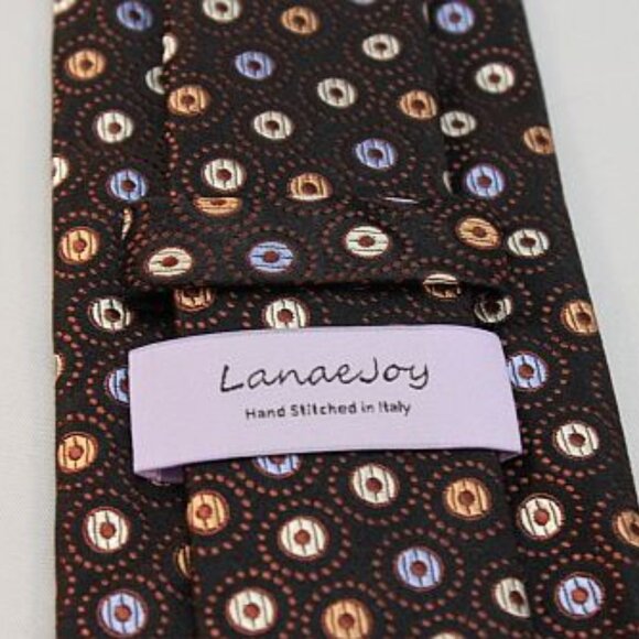 NEW Lanae Joy Silk Tie - Exclusive Private Label -  Brown Blue - Picture 4 of 4